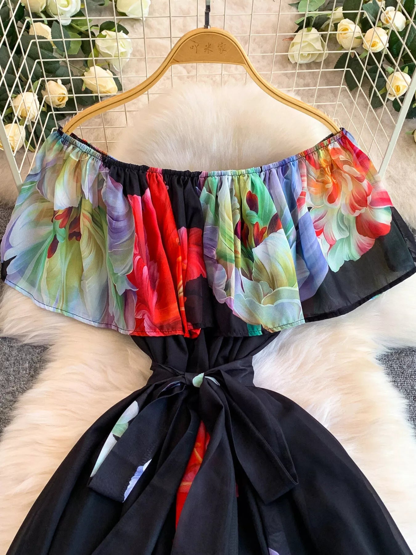 Floral Off-Shoulder A-Line Dress Secondary image