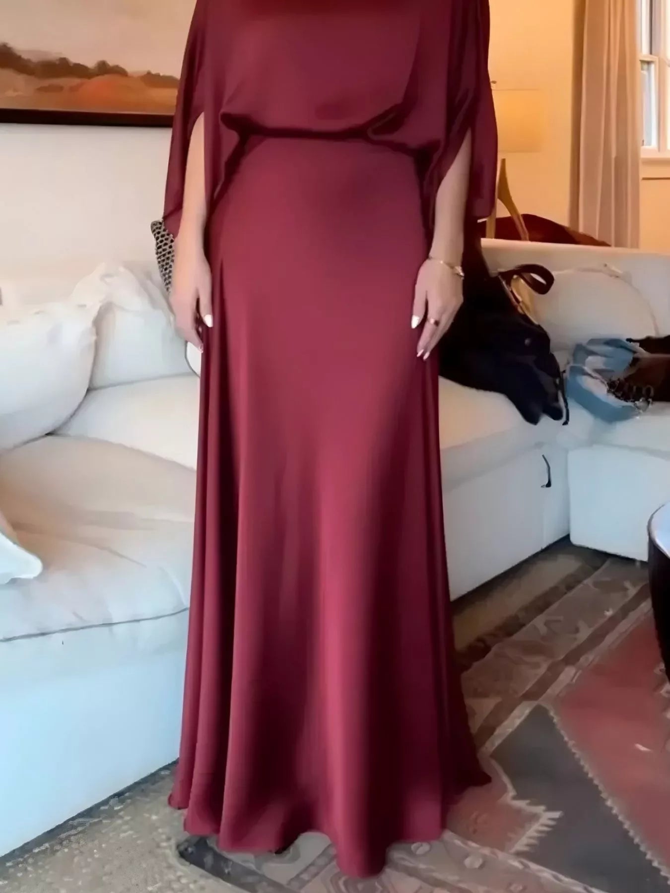 Full Size Elegant Batwing Sleeve Maxi Dress Plus Size Secondary image