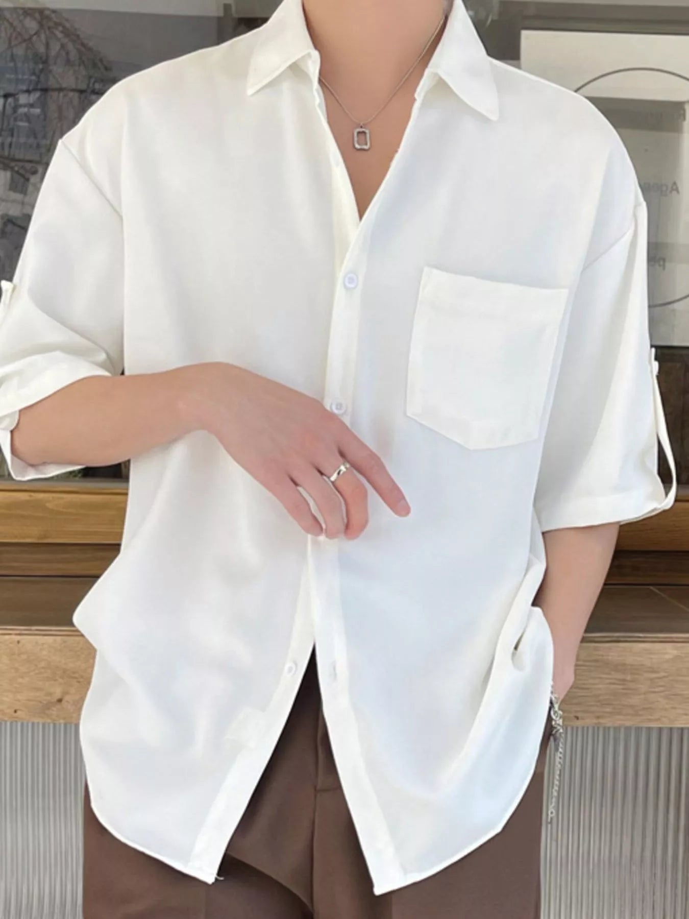 Men's Plus Size Casual Loose Fit Short Sleeve Shirt Secondary image