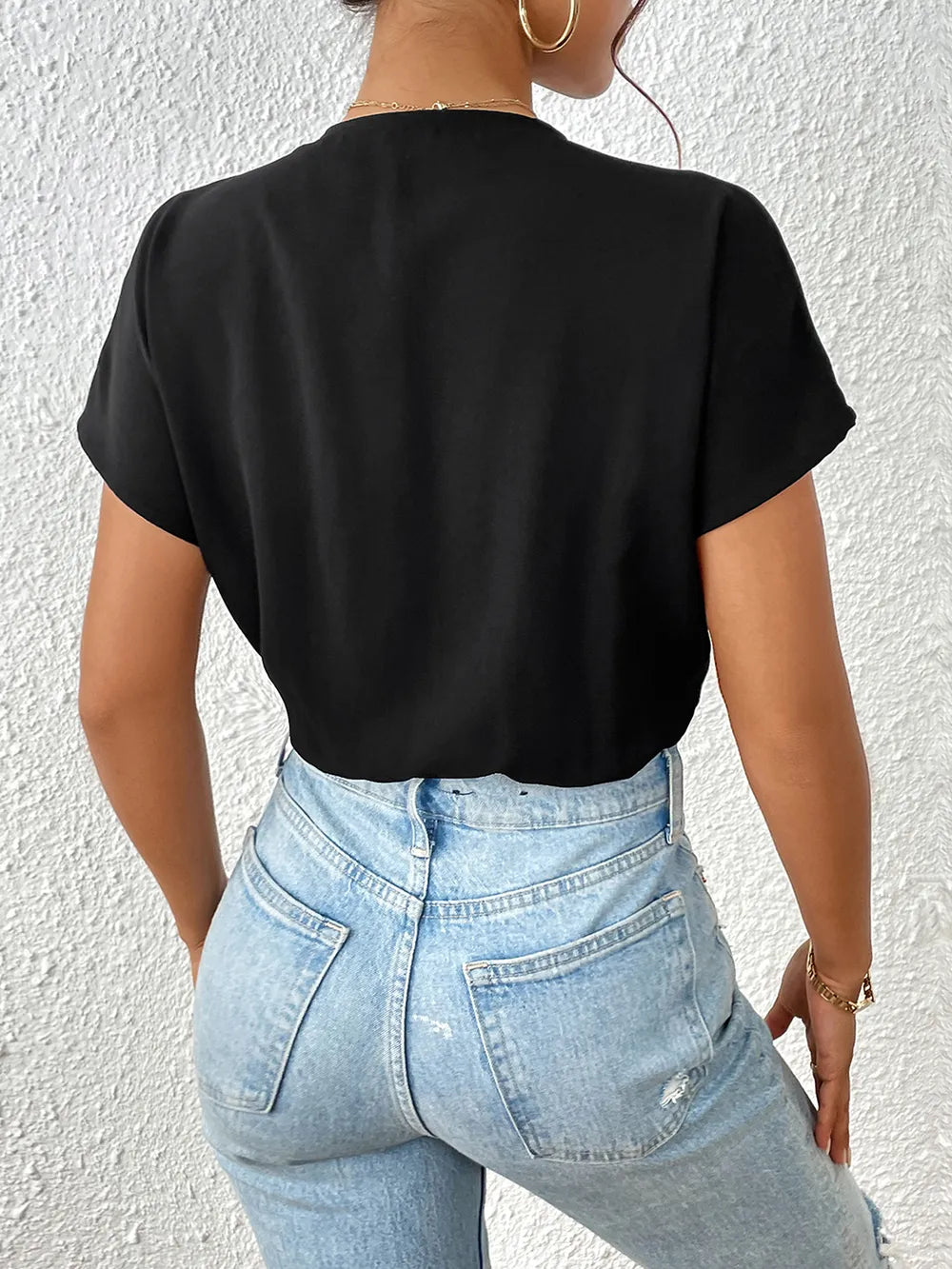 Perfee Surplice Short Sleeve Ruched Bodysuit Secondary image