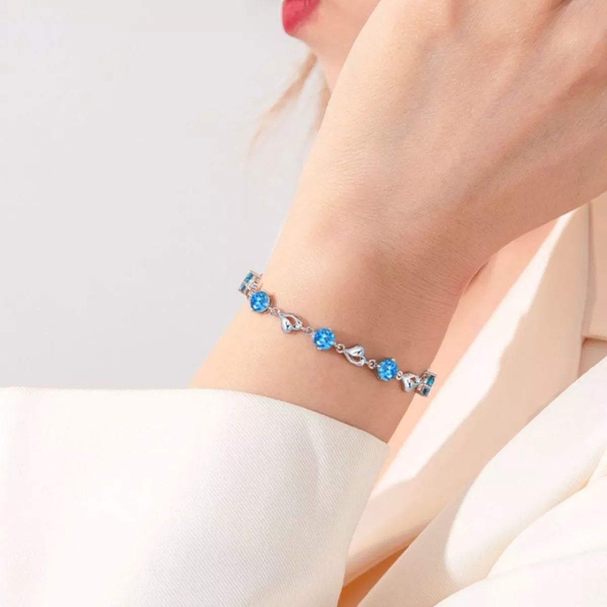 925 Sterling Silver Crystal Bracelet Secondary image