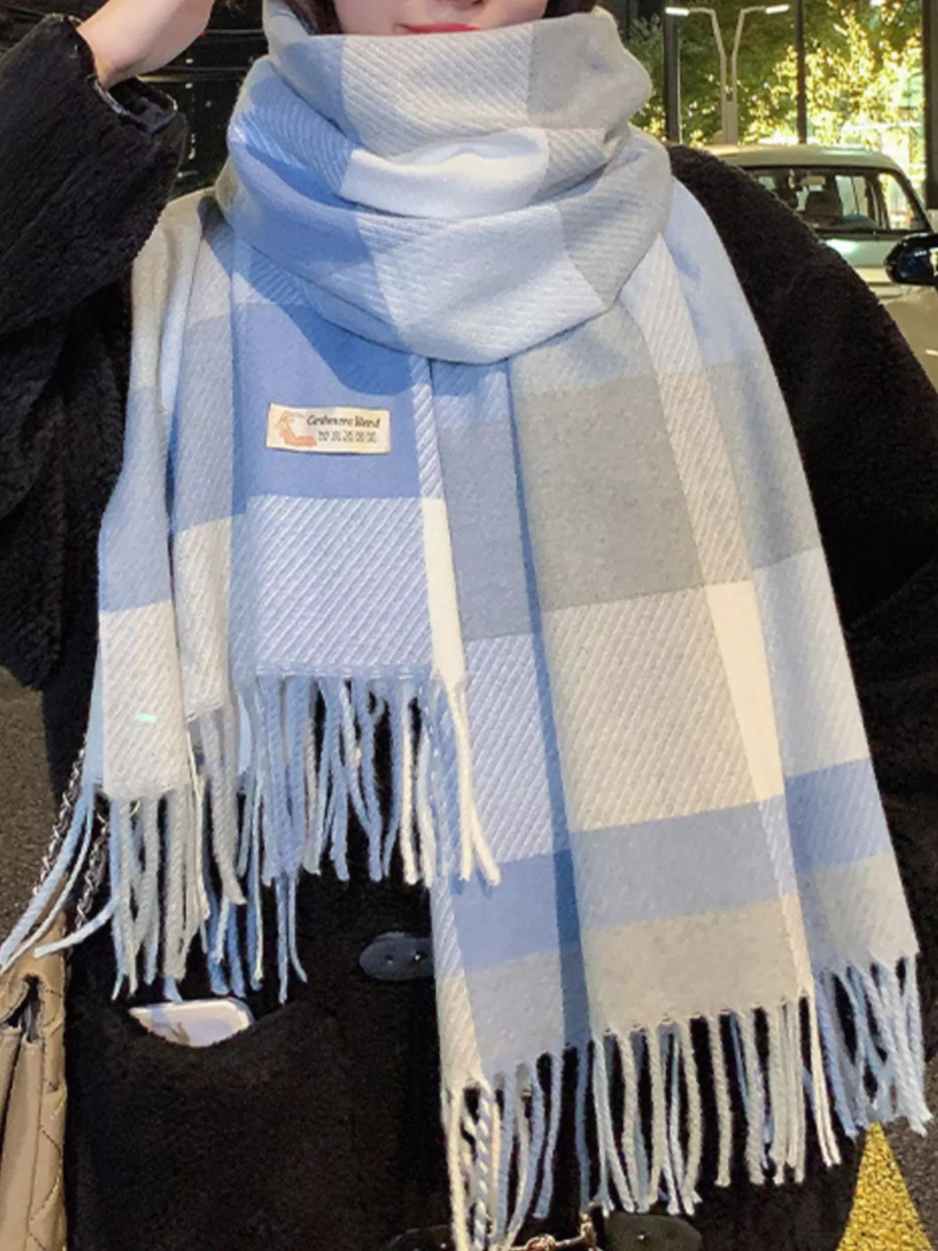 Fringe Plaid Scarf Secondary image