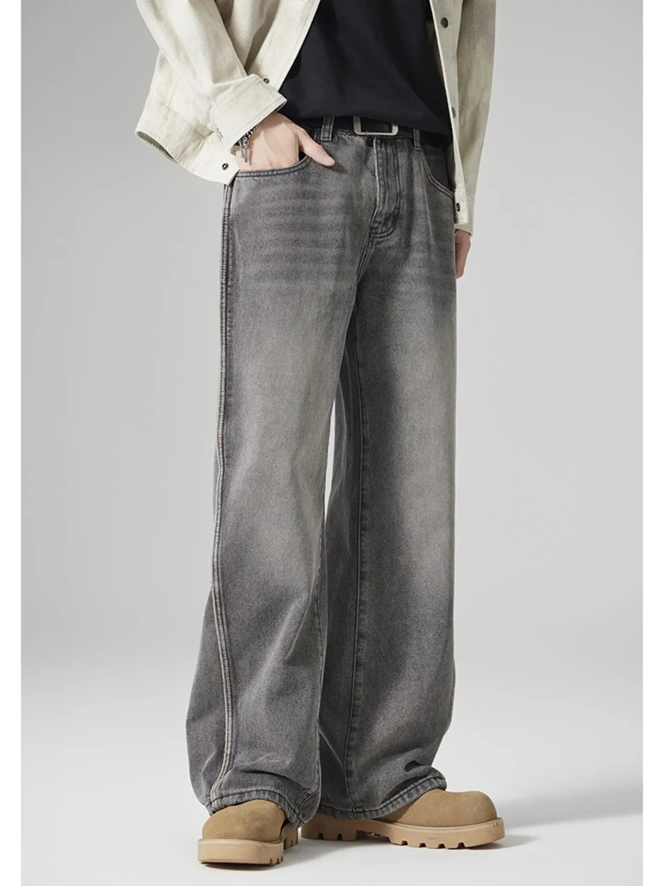 Men's Wash Wide Leg Jeans Secondary image