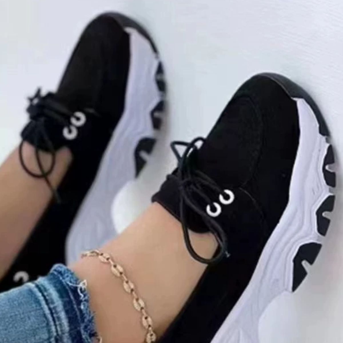 Lace Up Round Toe Sneakers Secondary image