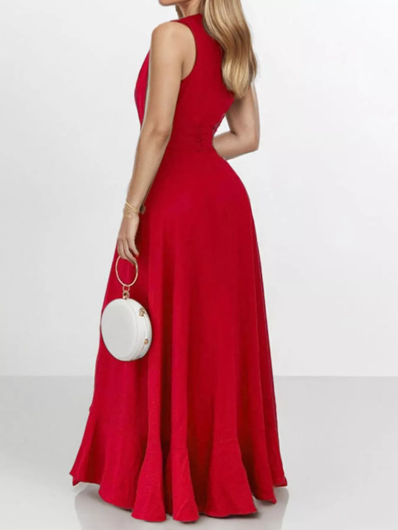 Full Size Ruffled High-Low Maxi Dress Plus Size Secondary image