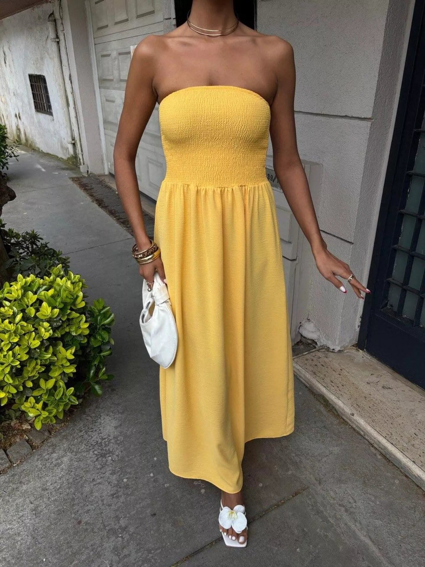 Strapless Smocked Maxi Dress Secondary image