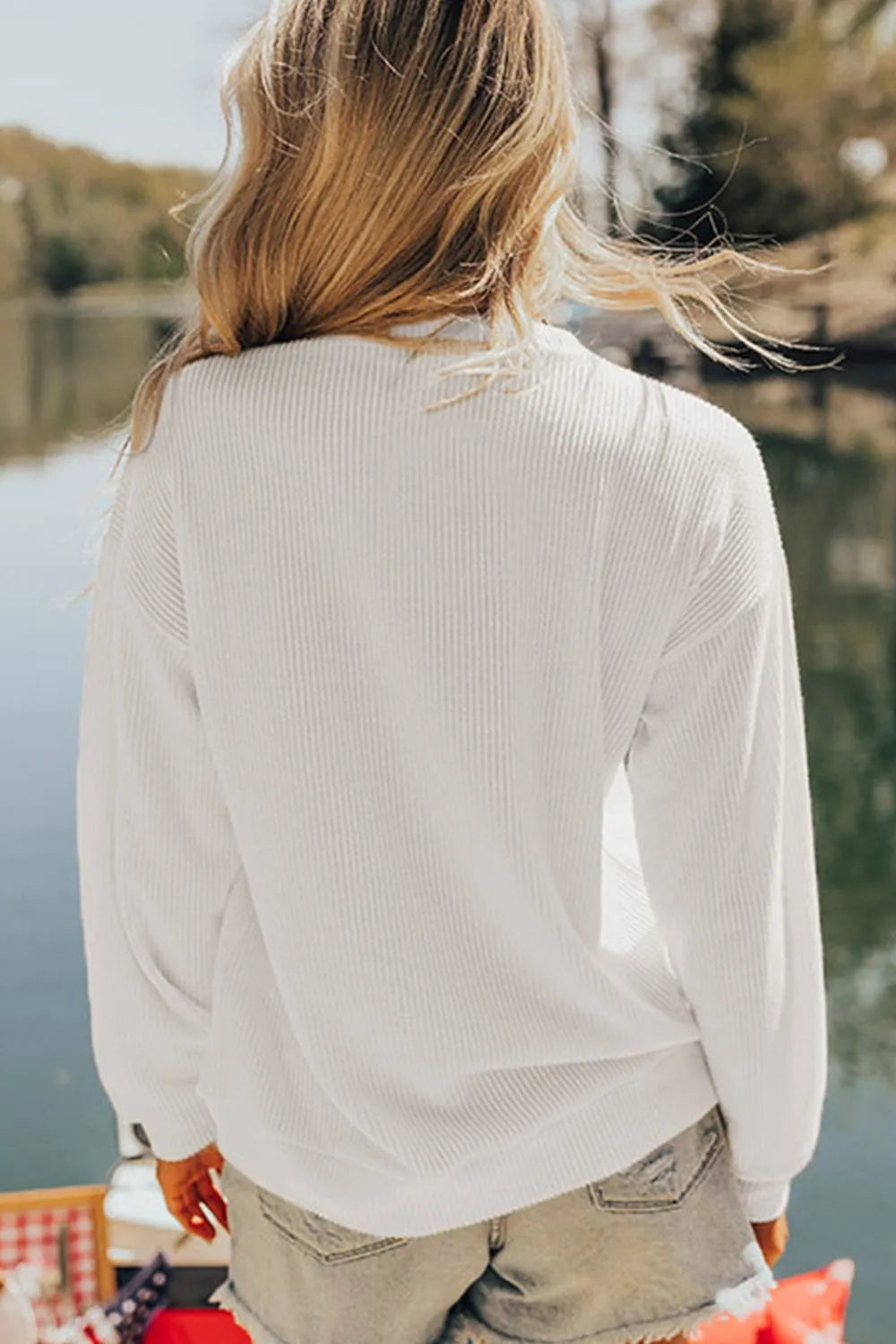 US Flag Corded Long Sleeve Sweatshirt Secondary image