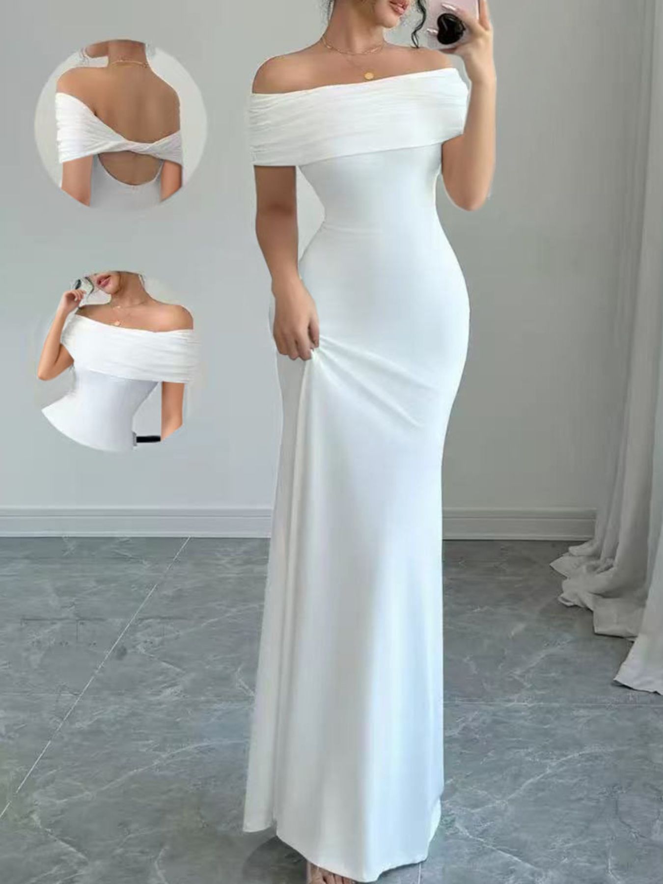 Off-Shoulder Bodycon Maxi Dress Secondary image