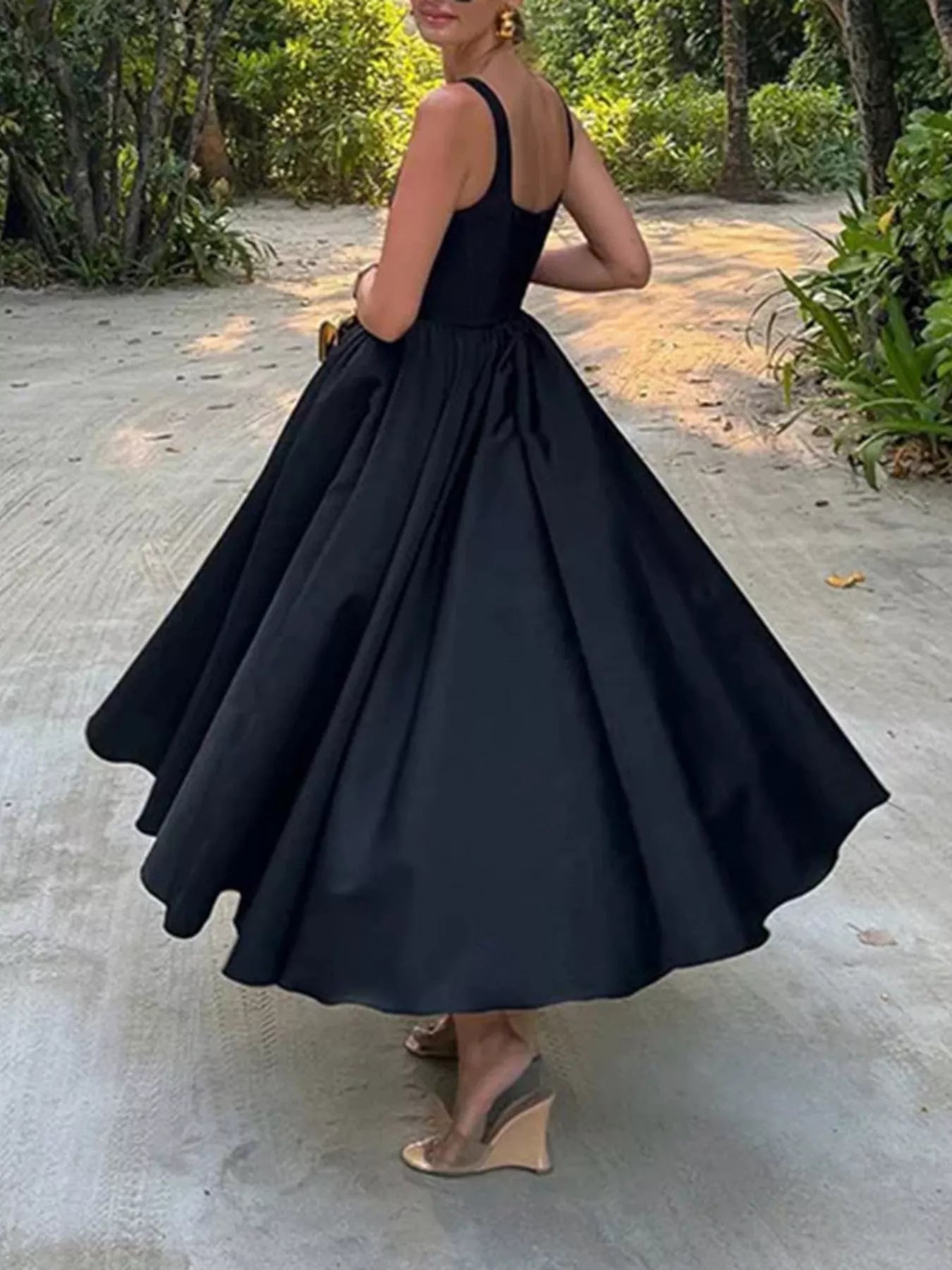Square Neck A-Line Midi Dress Secondary image