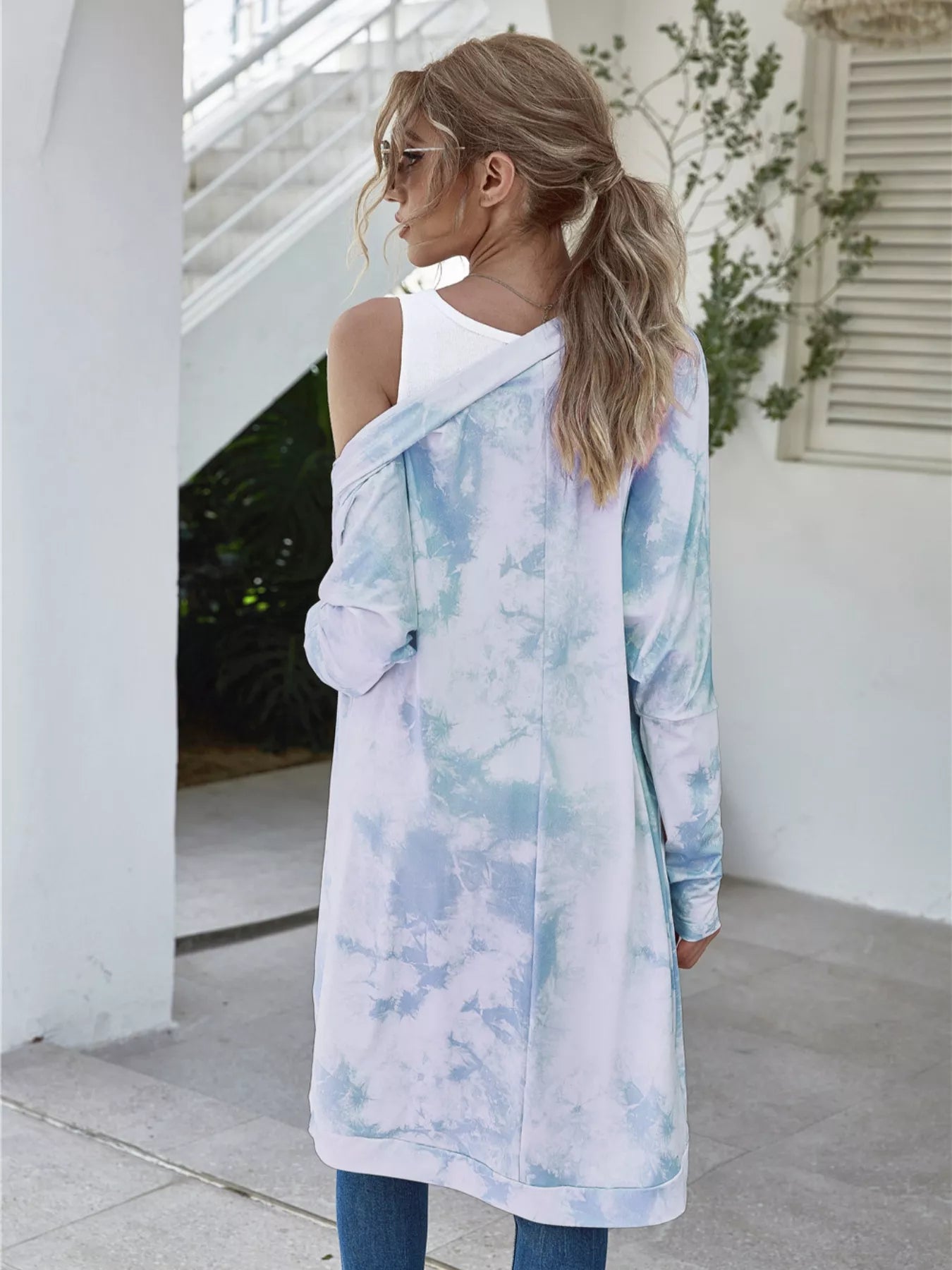 Tie-Dye Oversized Open Front Cardigan Secondary image