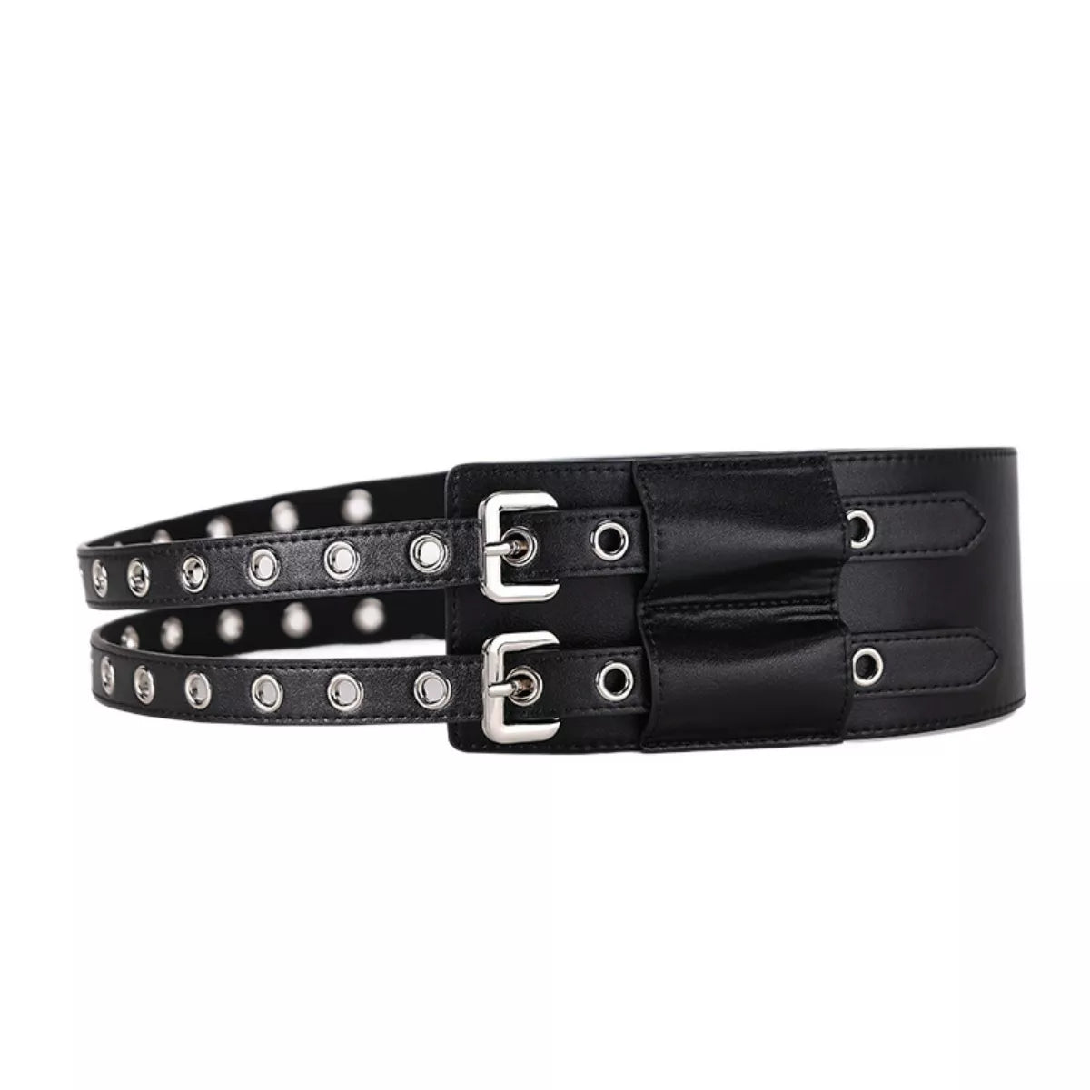 Double Row Grommet Wide Waist Belt Secondary image