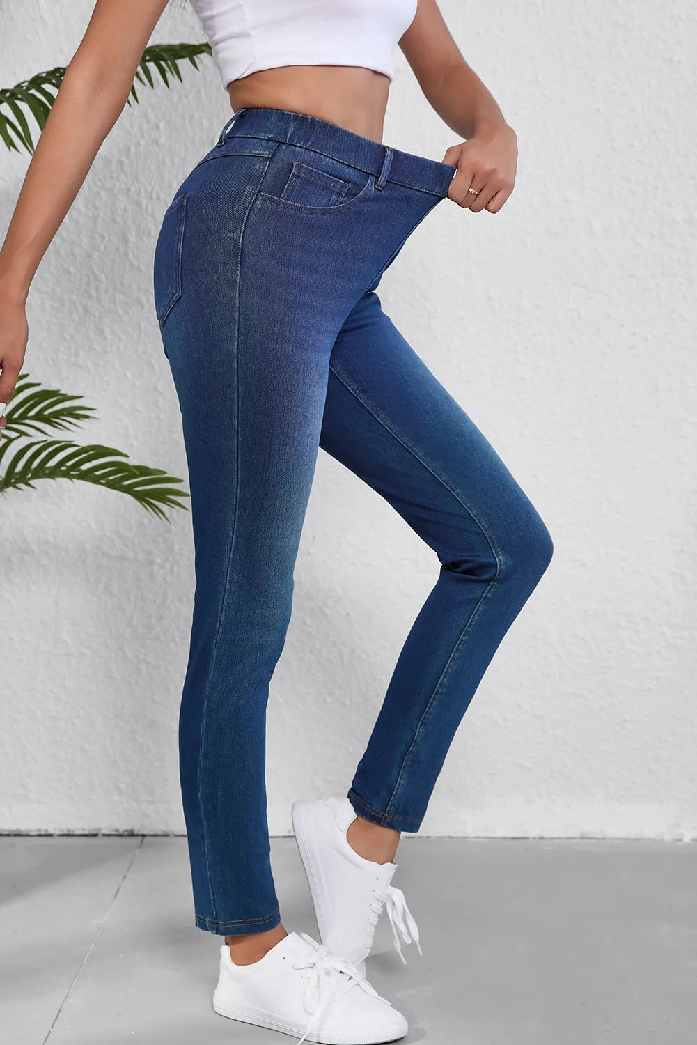 High Waist Skinny Jeans with Pockets Secondary image
