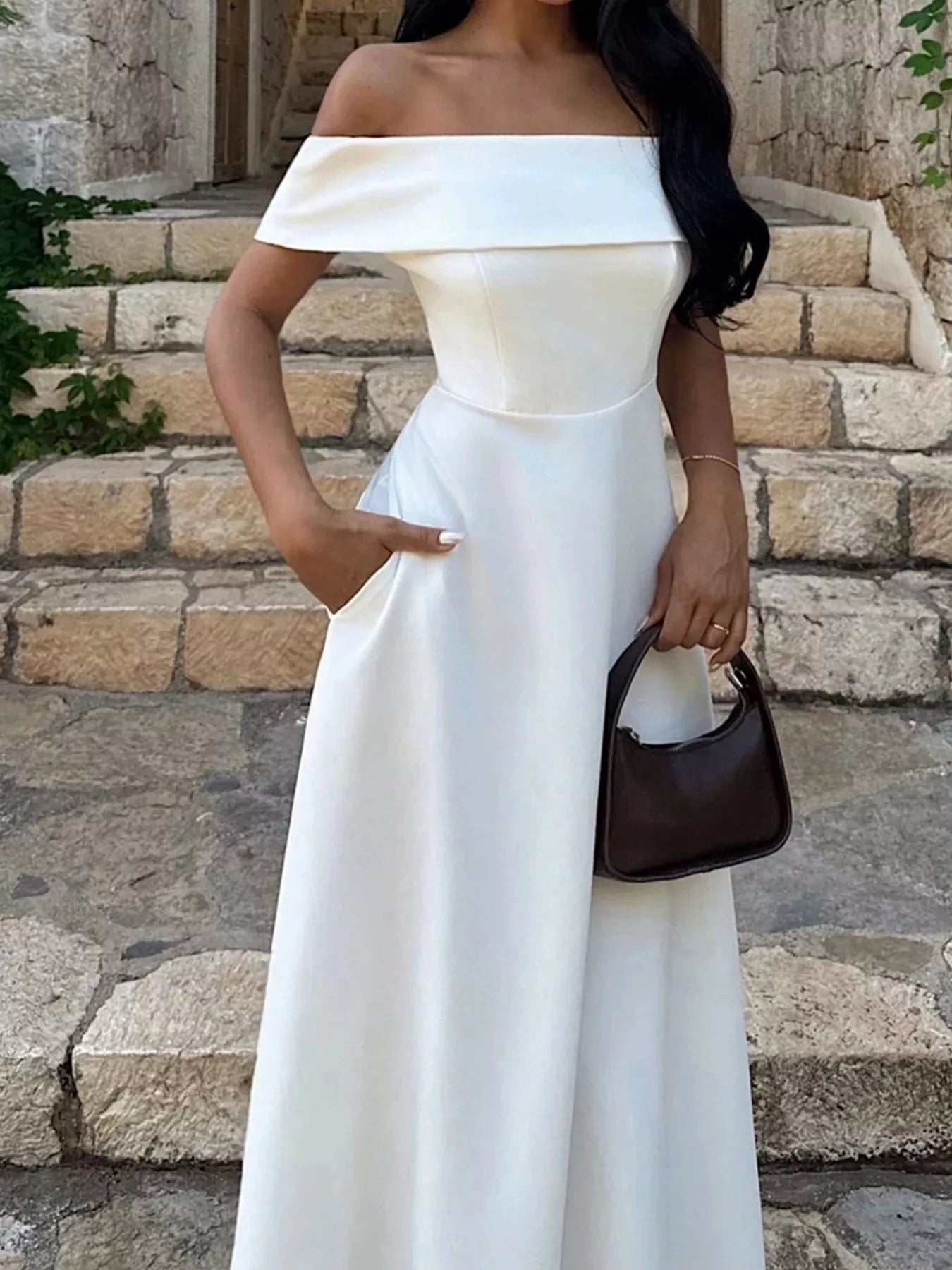 Off-Shoulder A-Line Maxi Dress Secondary image