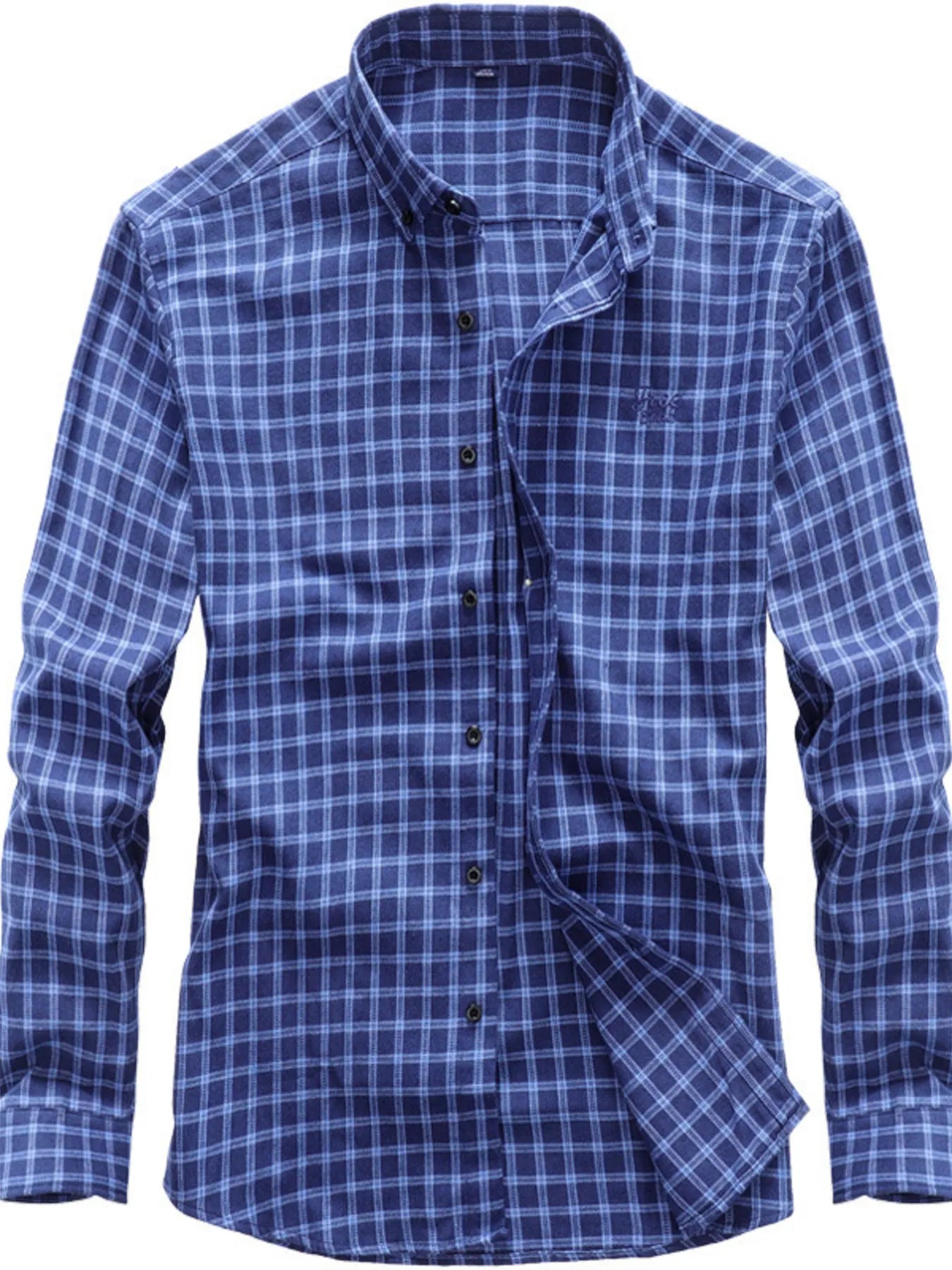 Men's Full Size Classic Plaid Button-Down Shirt Plus Size Secondary image