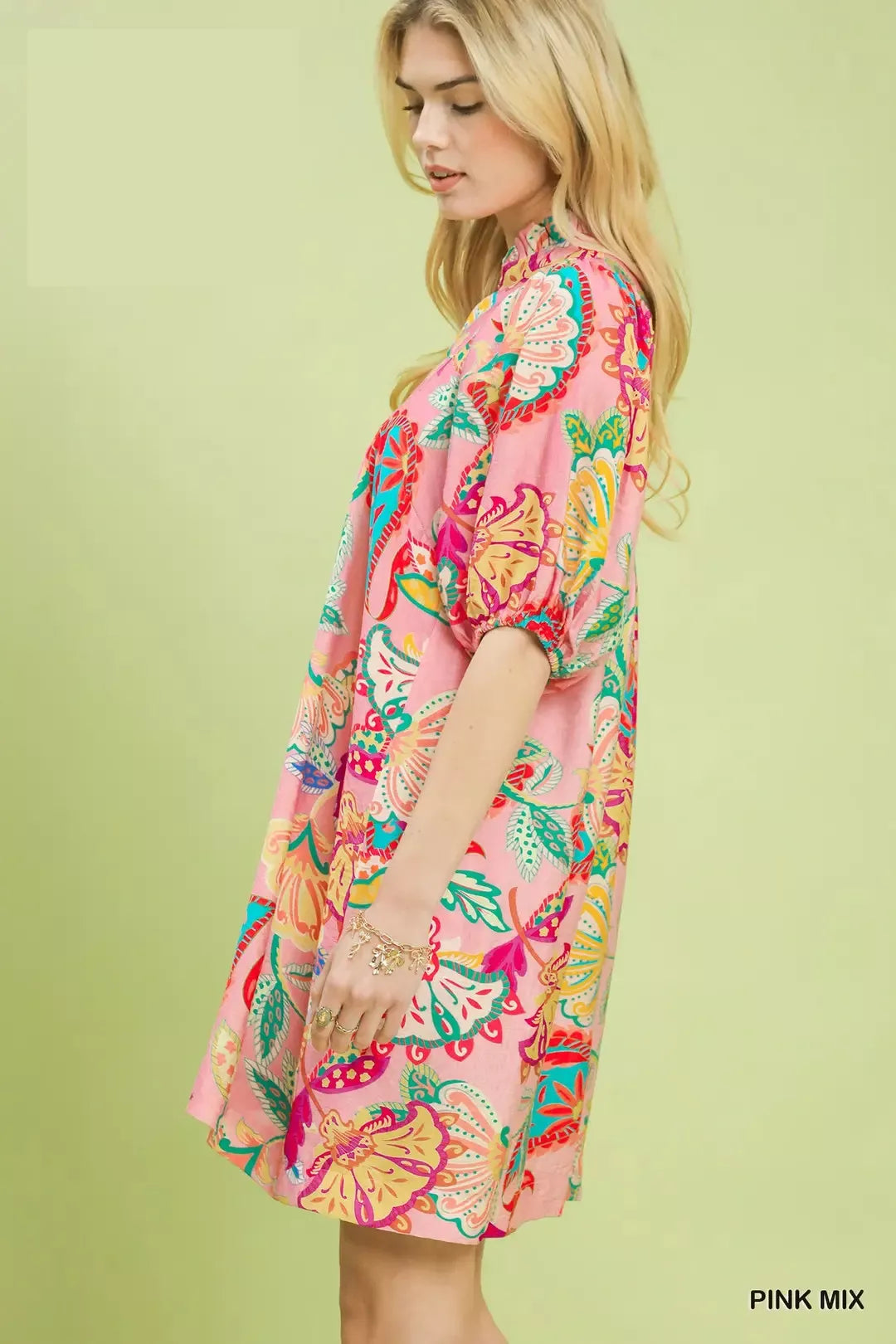 Umgee Paisley Print Mini Dress Secondary image