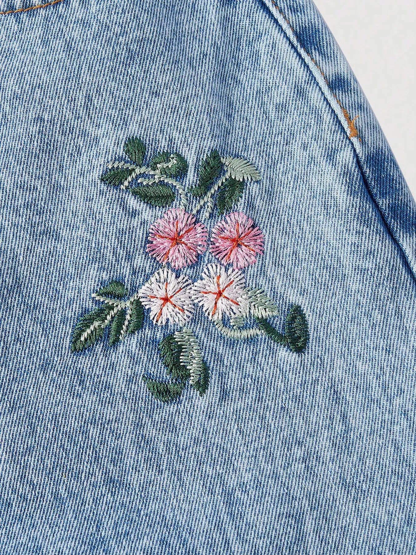 Embroidered Wide Leg Jeans Secondary image