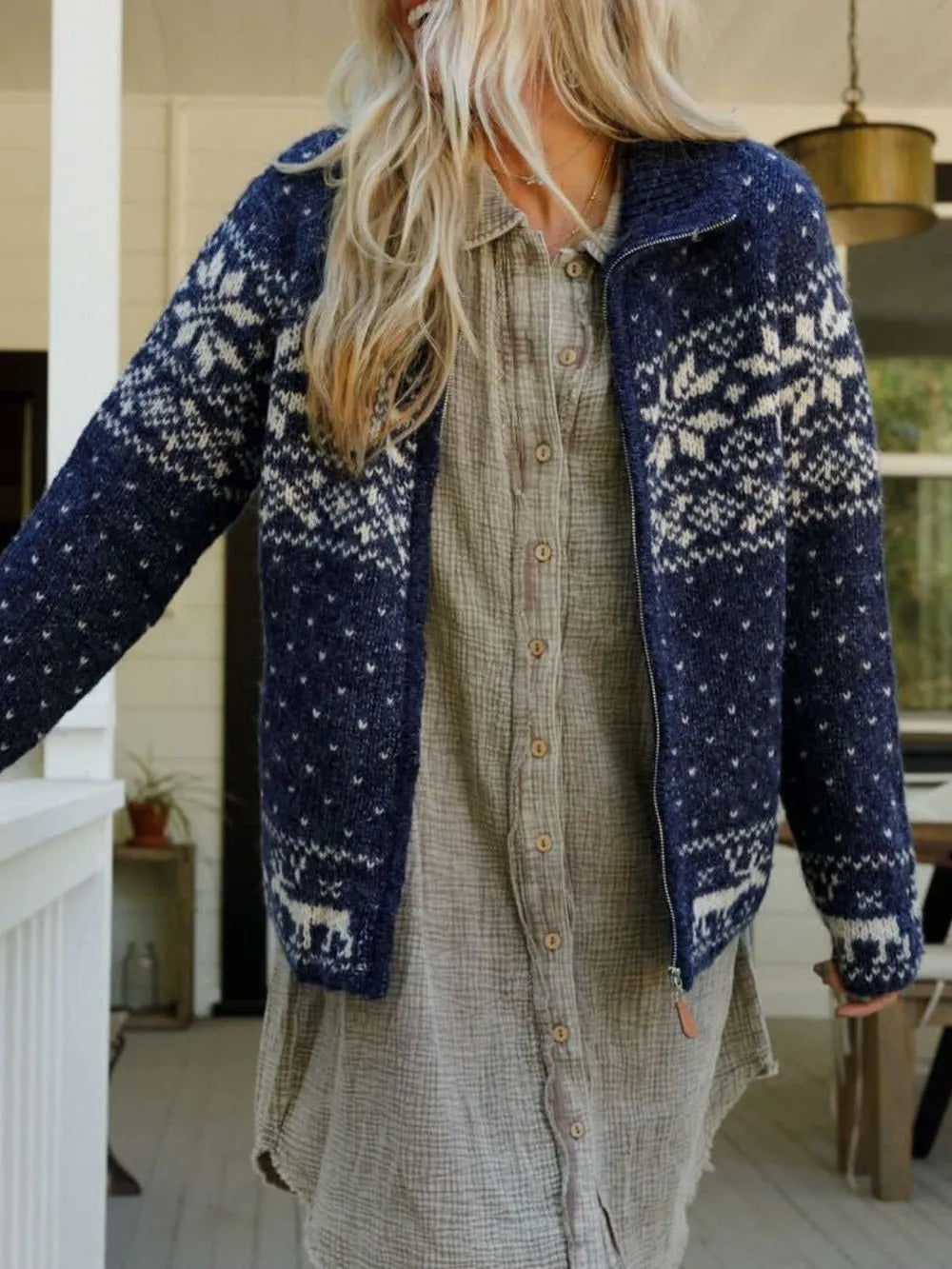 Zip Up Long Sleeve Cardigan Secondary image