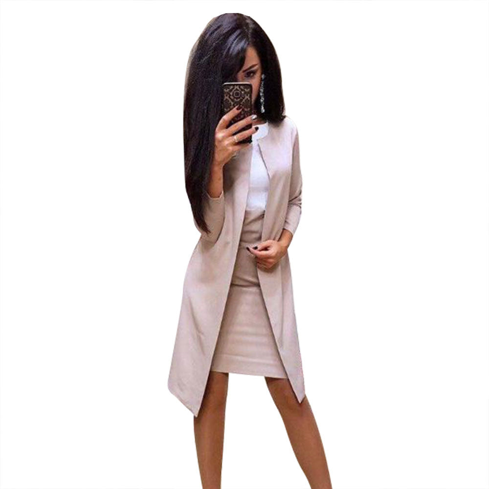 Stitching Solid Color Professional Women's Skirt Suit Secondary image