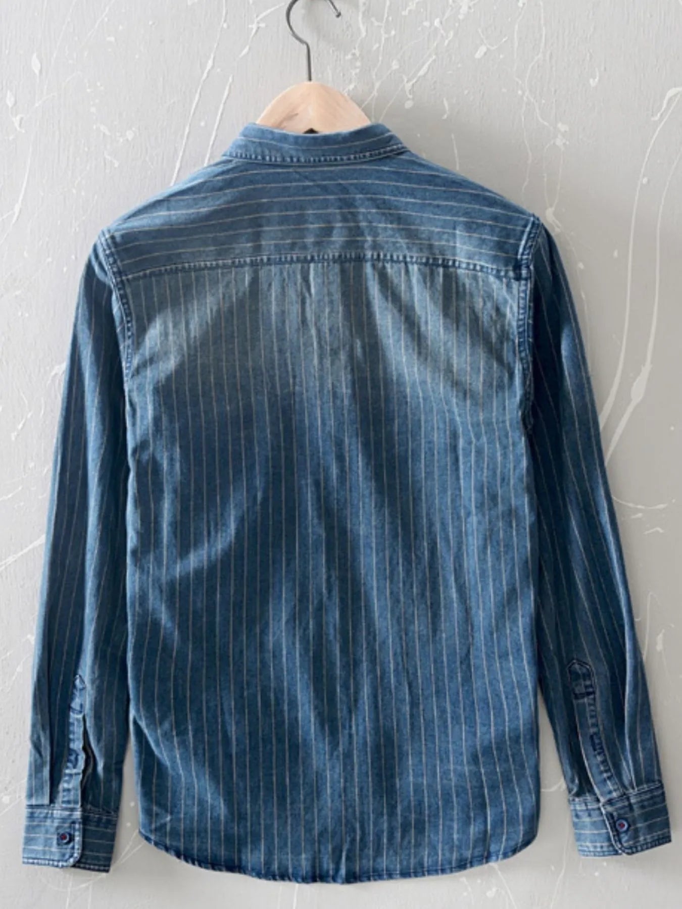 Men's Plus Size Button Up Long Sleeve Denim Shirt Secondary image