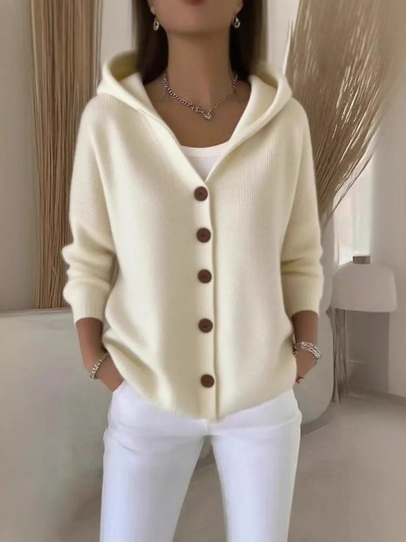 Full Size Button Up Long Sleeve Cardigan Plus Size Secondary image