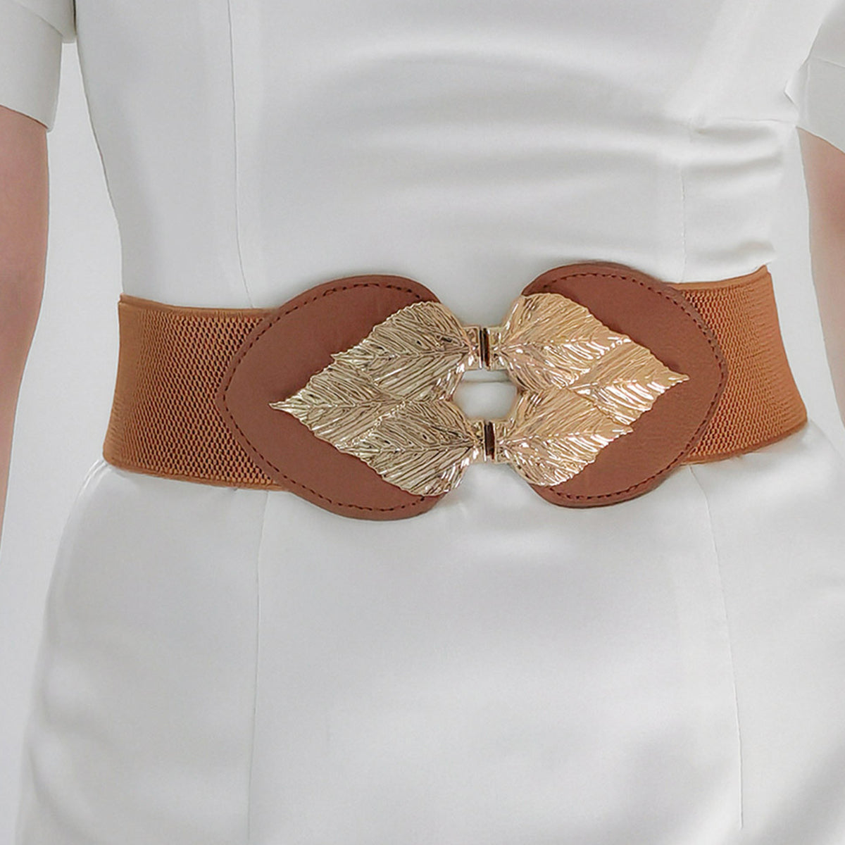 Alloy Leaf Buckle Elastic Belt Secondary image