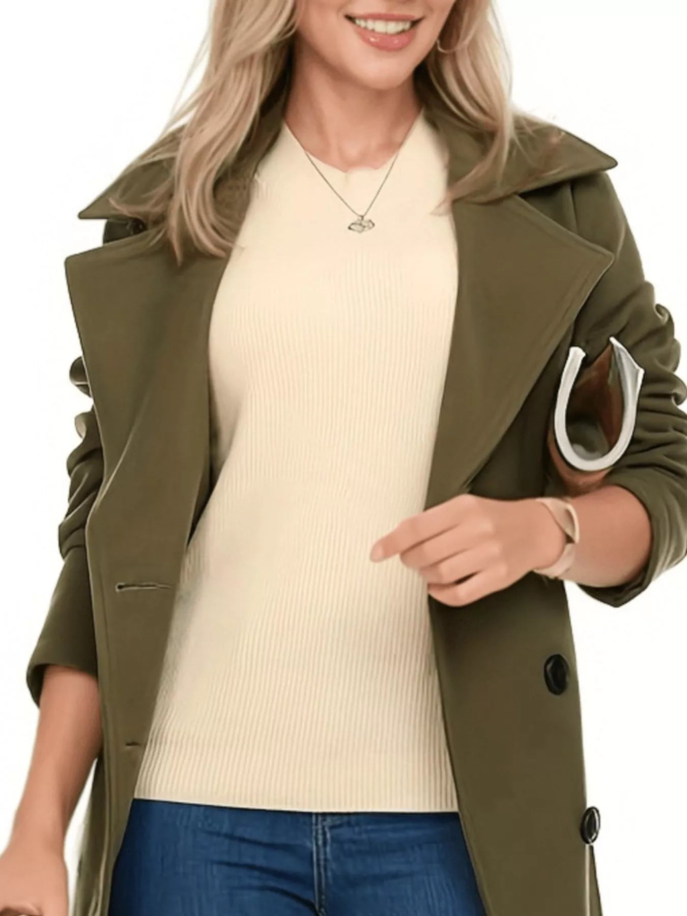 Double Breasted Long Sleeve Coat Secondary image