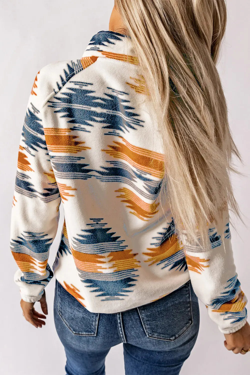 Geometric Snap Button Long Sleeve Jacket Secondary image