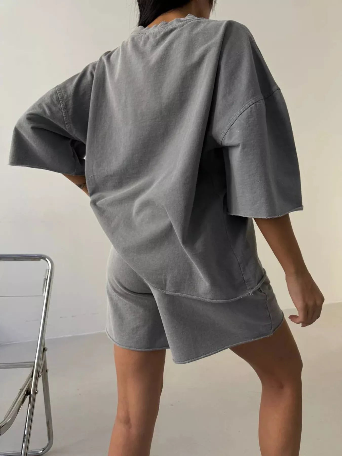 Vintage Wash Oversized Tee and Shorts Set Secondary image