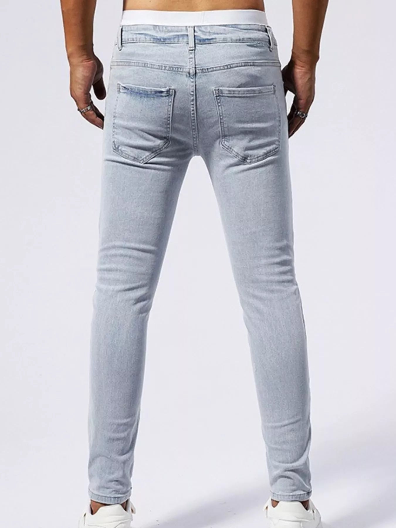 Men's Distressed Slim Fit Jeans Secondary image