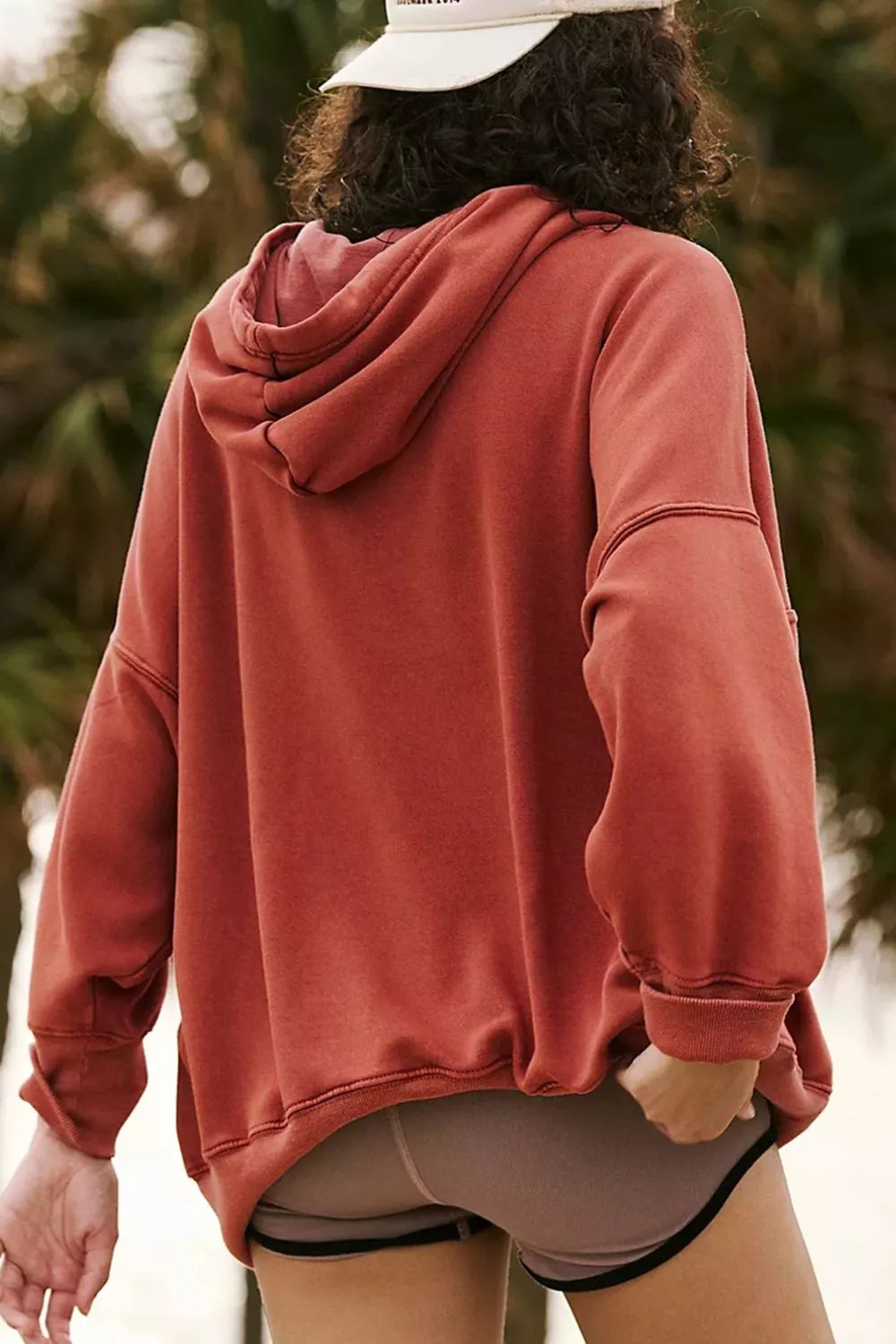 Drawstring Dropped Shoulder Hoodie Secondary image