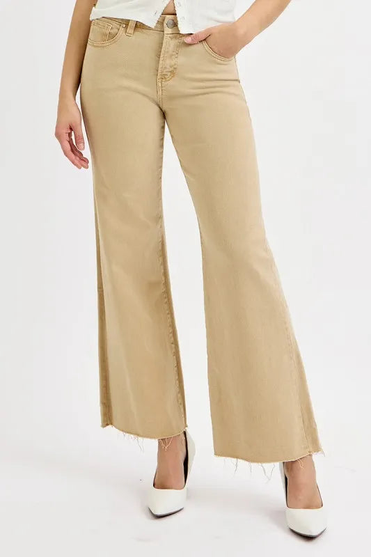 RISEN Full Size Raw Hem Wide Leg Jeans Plus Size Secondary image