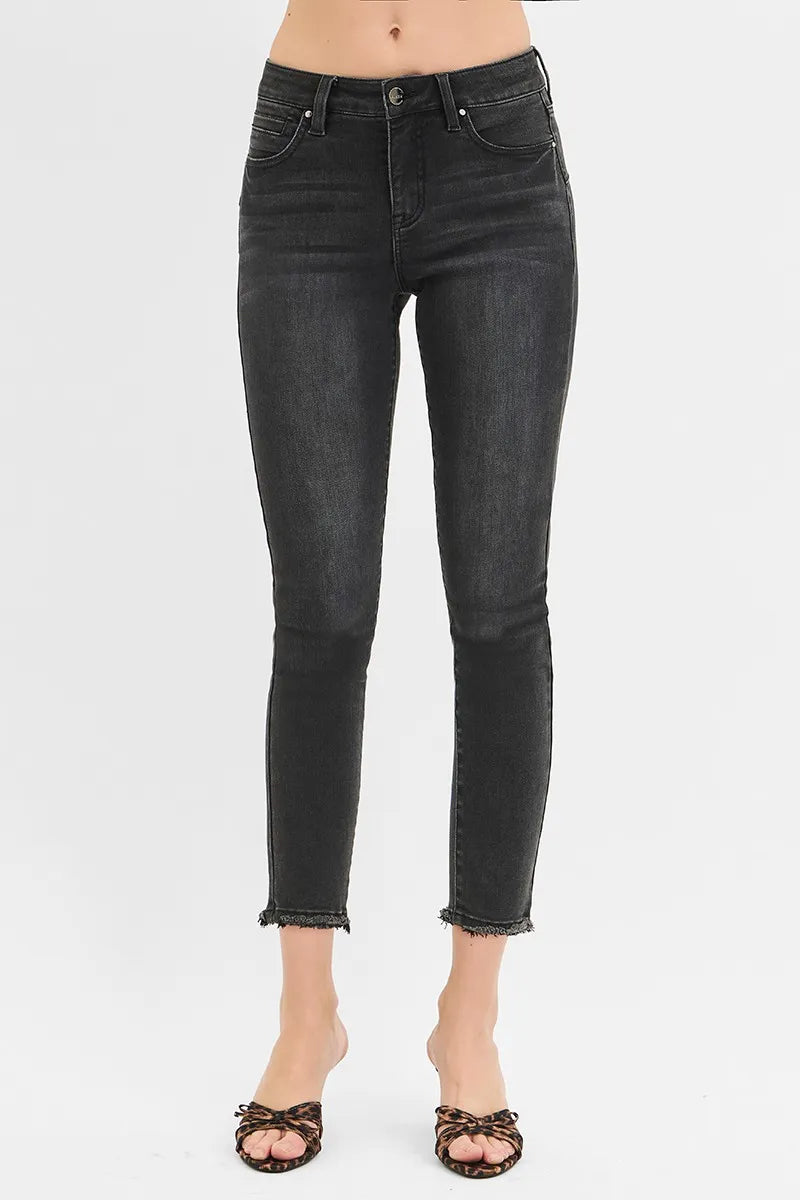 RISEN Full Size Tummy Control Mid Rise Crop Skinny Jeans Plus Size Secondary image