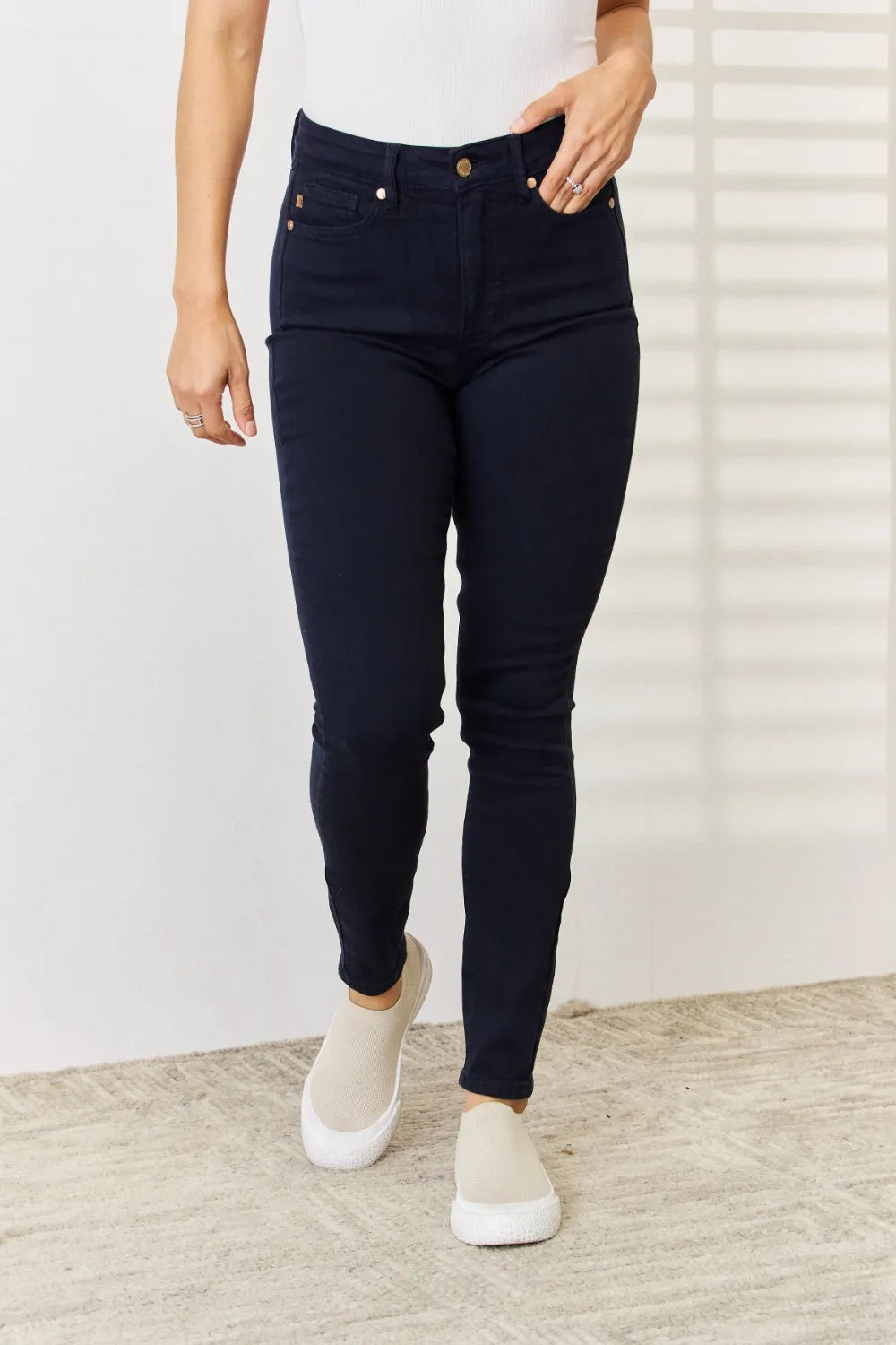 Judy Blue Full Size Garment Dyed Tummy Control Skinny Jeans Secondary image
