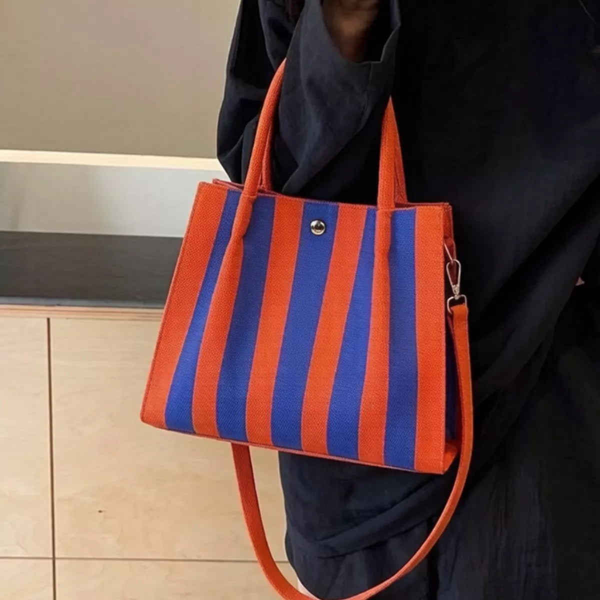 Striped Adjustable Strap Crossbody Bag Secondary image