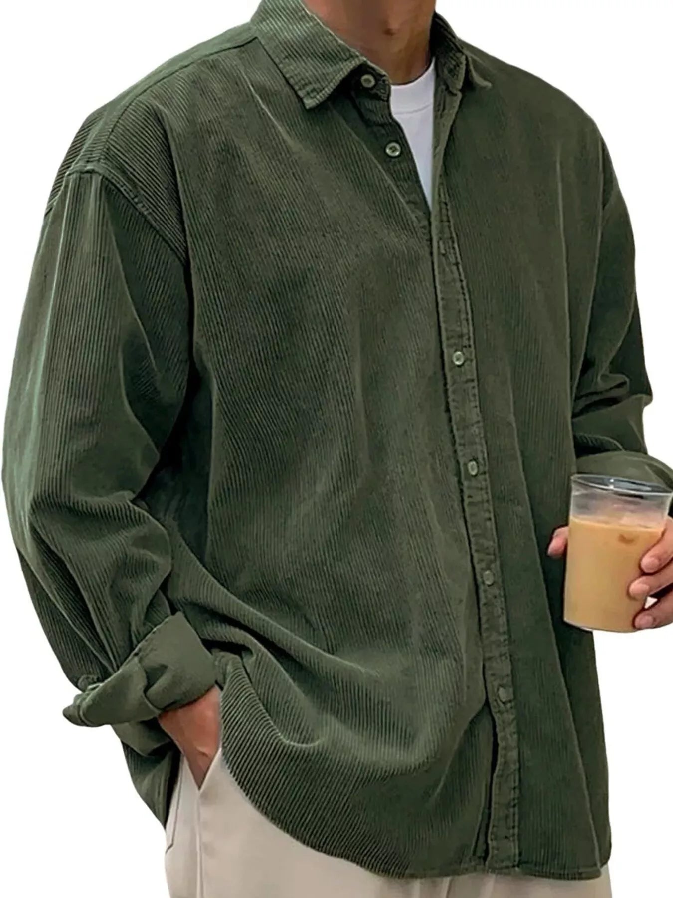 Men's Full Size Button Up Long Sleeve Shirt Plus Size Secondary image