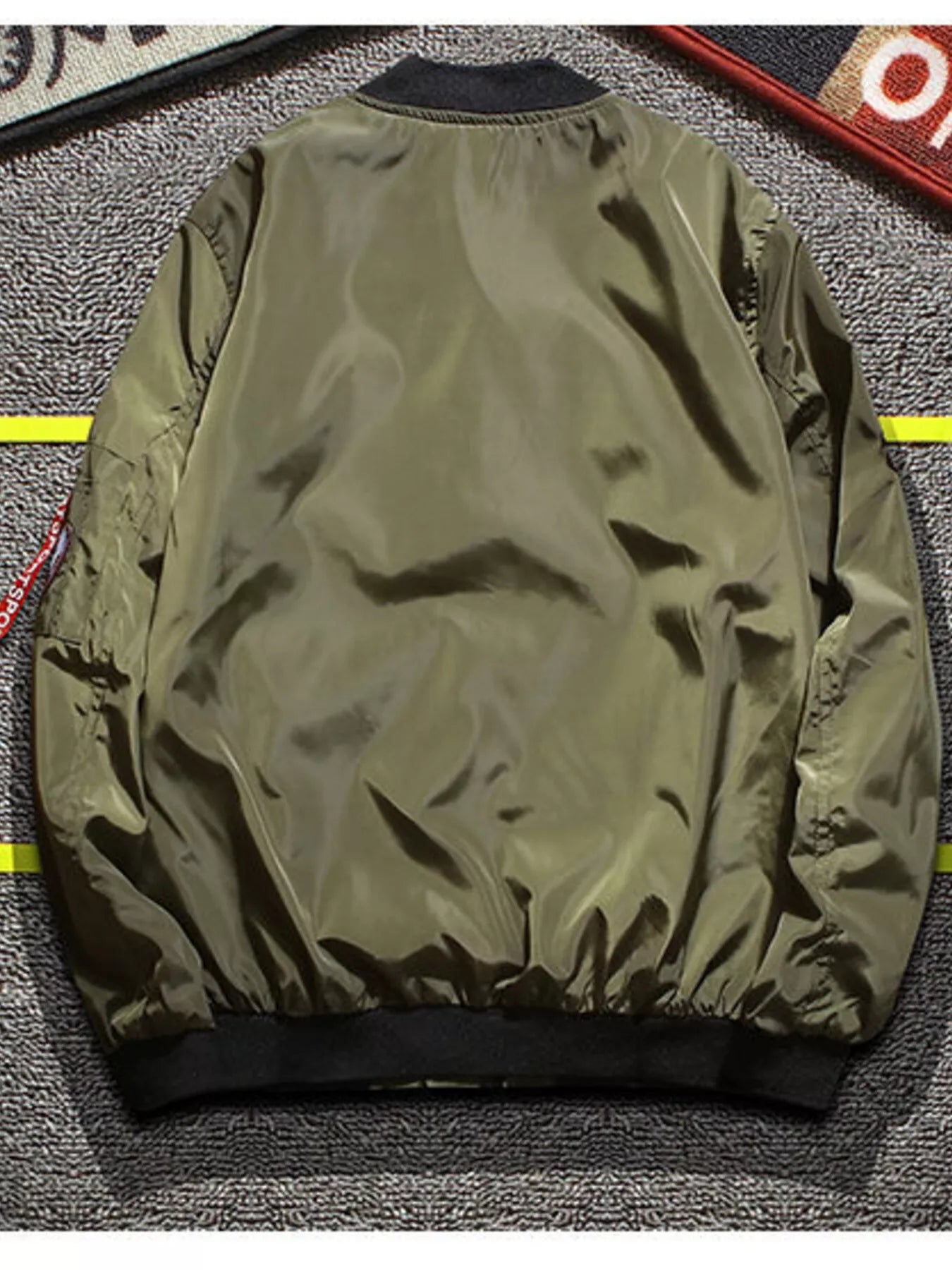 Men's Plus Size Military-Inspired Patched Bomber Jacket Secondary image
