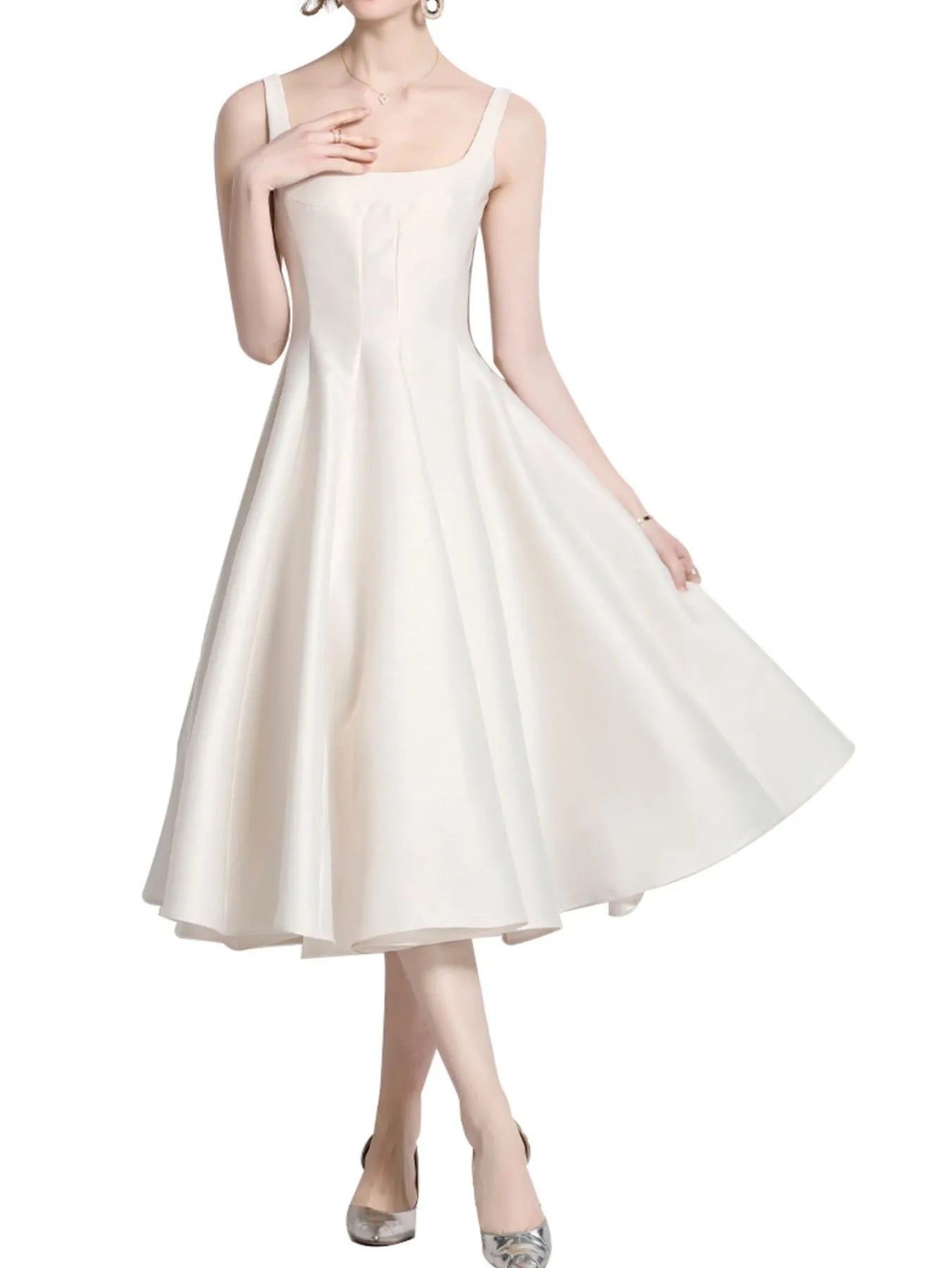 A-Line Silhouette Midi Sleeveless Dress Secondary image