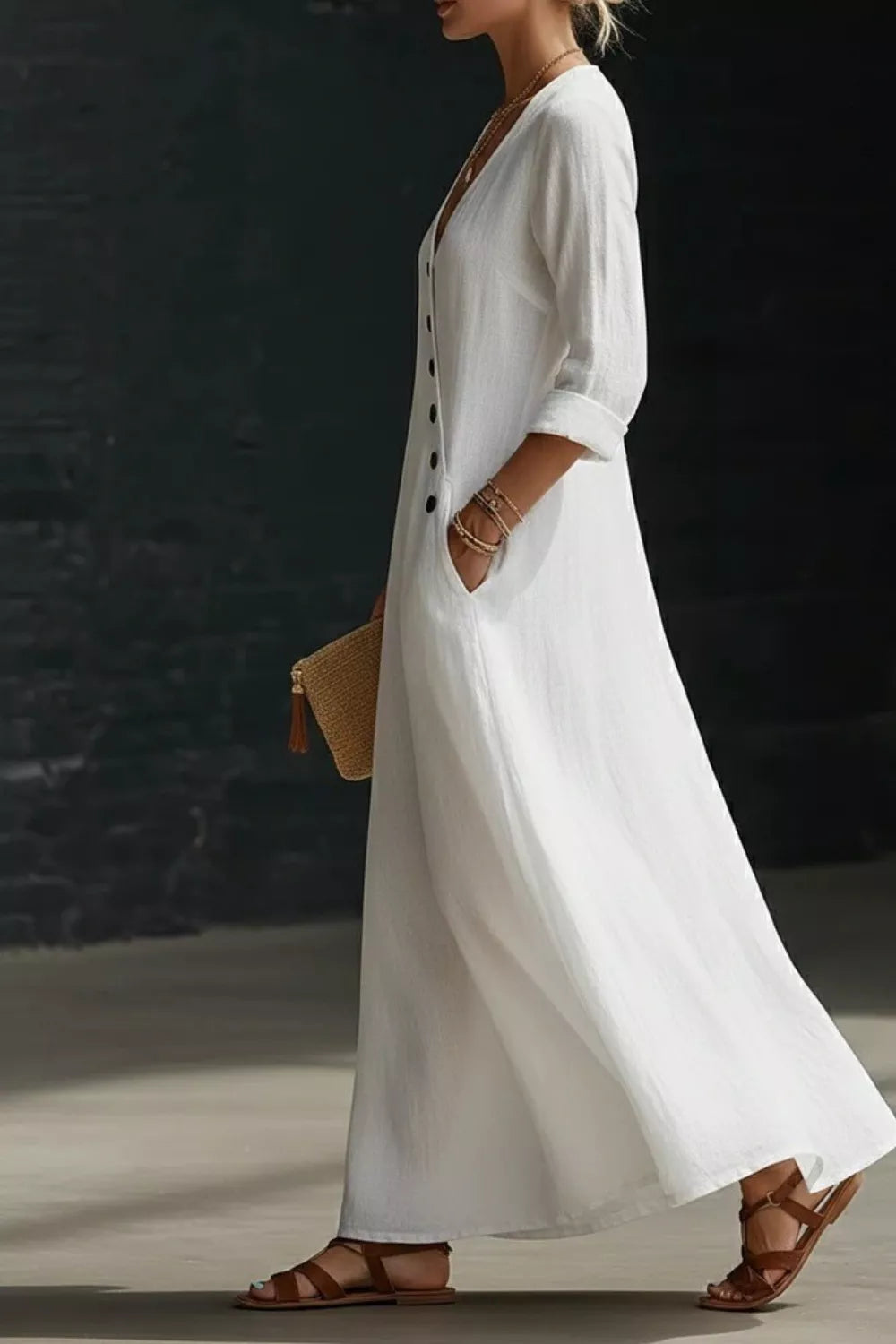 Surplice Long Sleeve Maxi Dress Secondary image