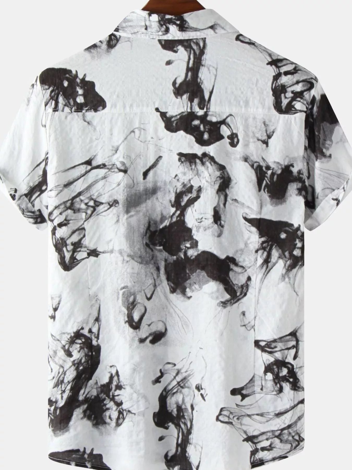 Men's Plus Size Abstract Ink Splash Print Short Sleeve Shirt Secondary image