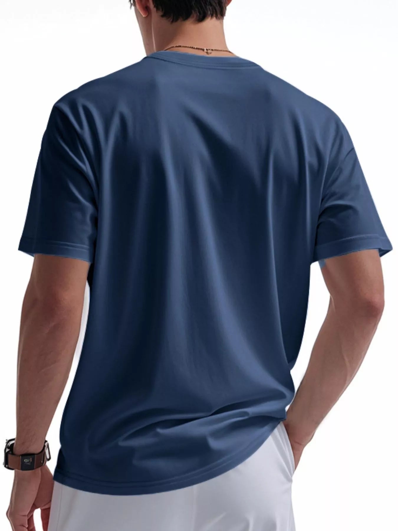 Men's Full Size Casual Button Detail Short Sleeve T-Shirt Plus Size Secondary image