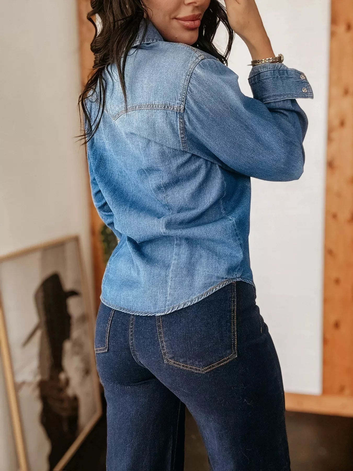 Washed Button Down Denim Shirt Secondary image