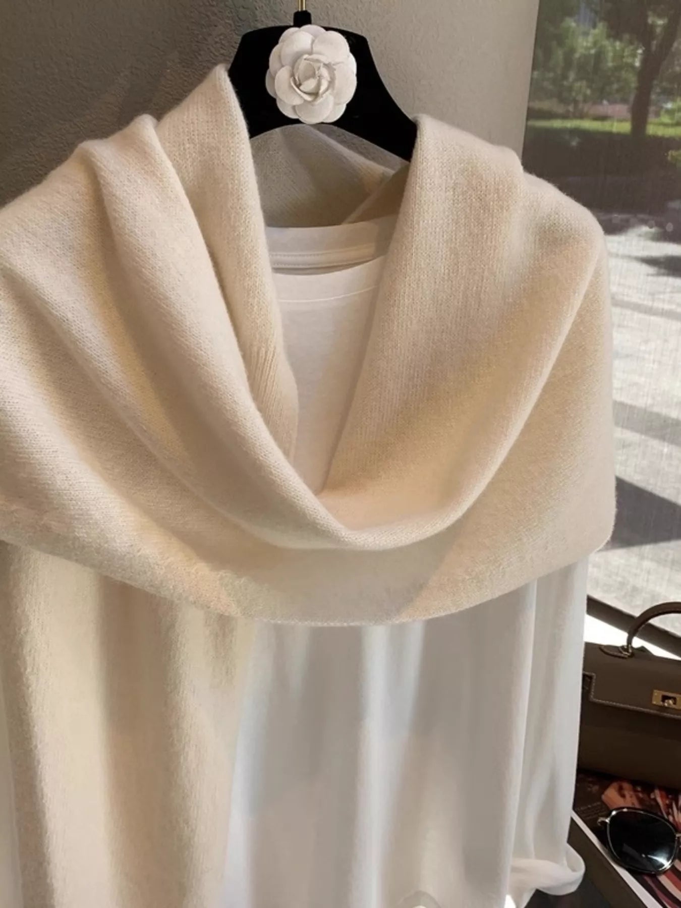 Wool Knitted Asymmetrical Shawl Secondary image