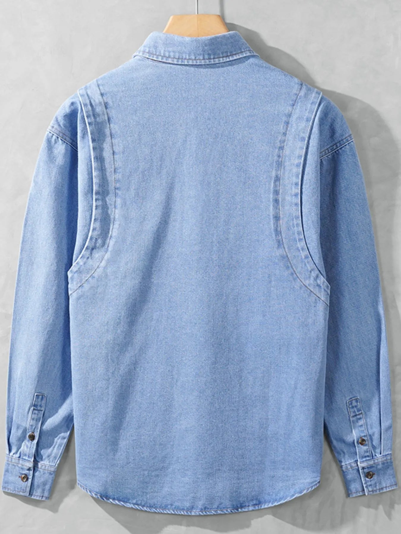 Men's Plus Size Button Up Long Sleeve Denim Shirt Secondary image