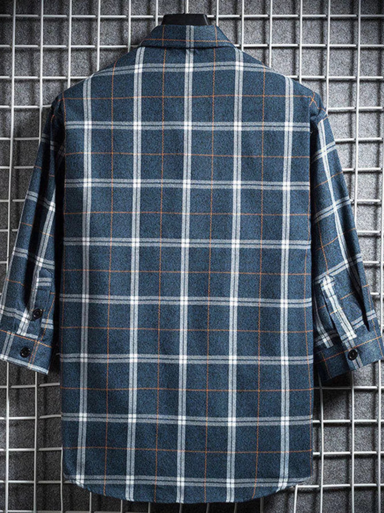 Men's Plus Size Casual Plaid 3/4 Sleeve Shirt Secondary image