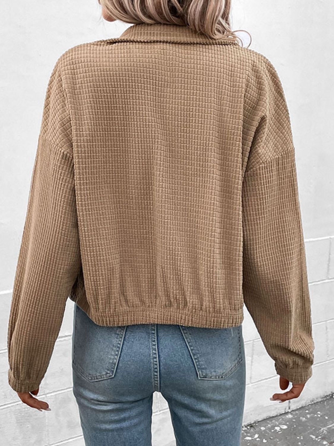 Perfee Long Sleeve Dropped Shoulder Jacket Secondary image