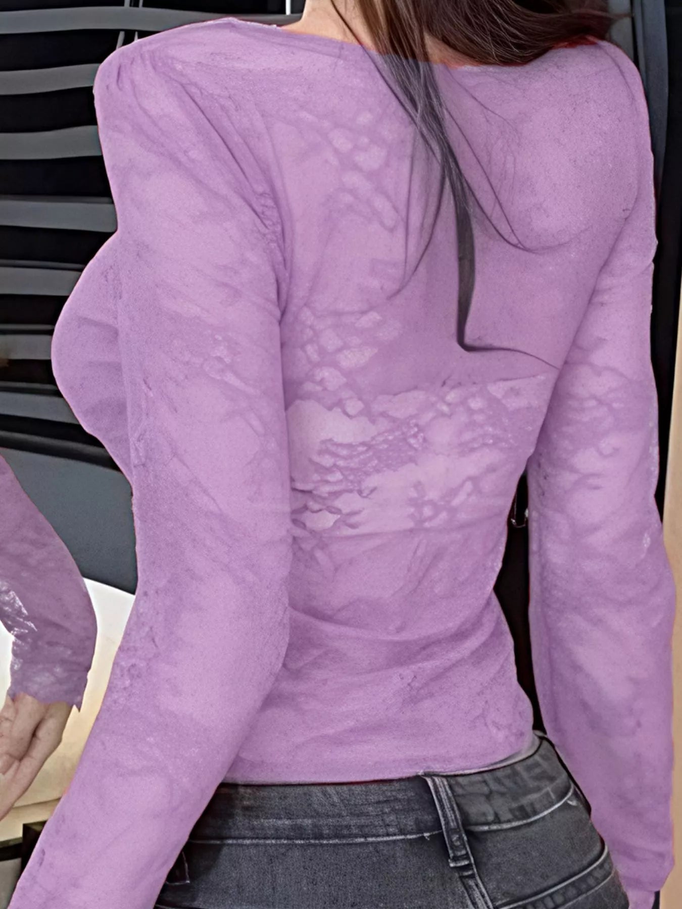Tie Front Long Sleeve Lace Top Secondary image