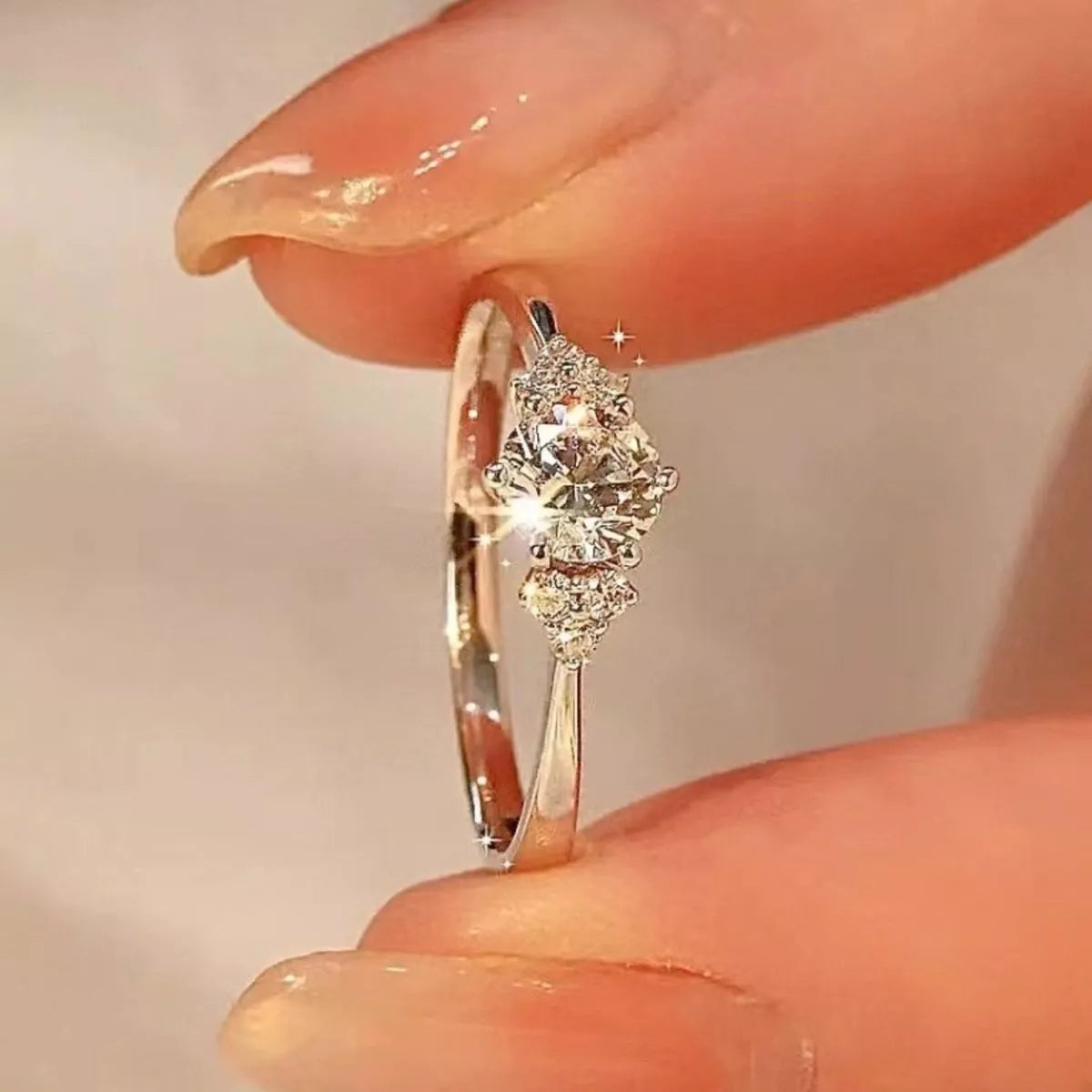 1 Carat Moissanite 925 Sterling Silver Ring Secondary image